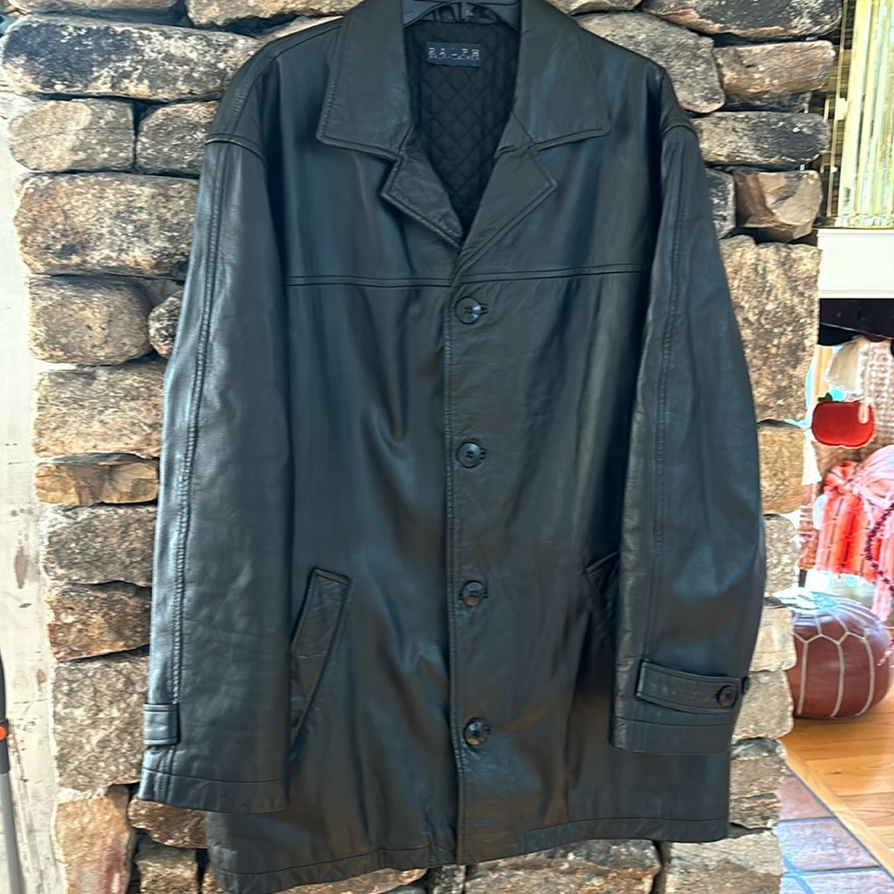 VINTAGE Ralph Lauren black leather jacket L🖤 90’s style
